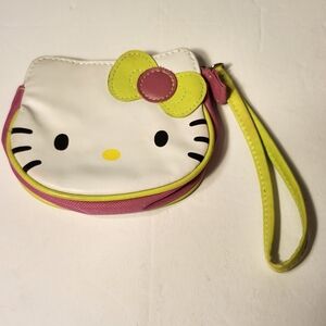 Hello Kitty White, Green and Pink Kids Wristlet Purse